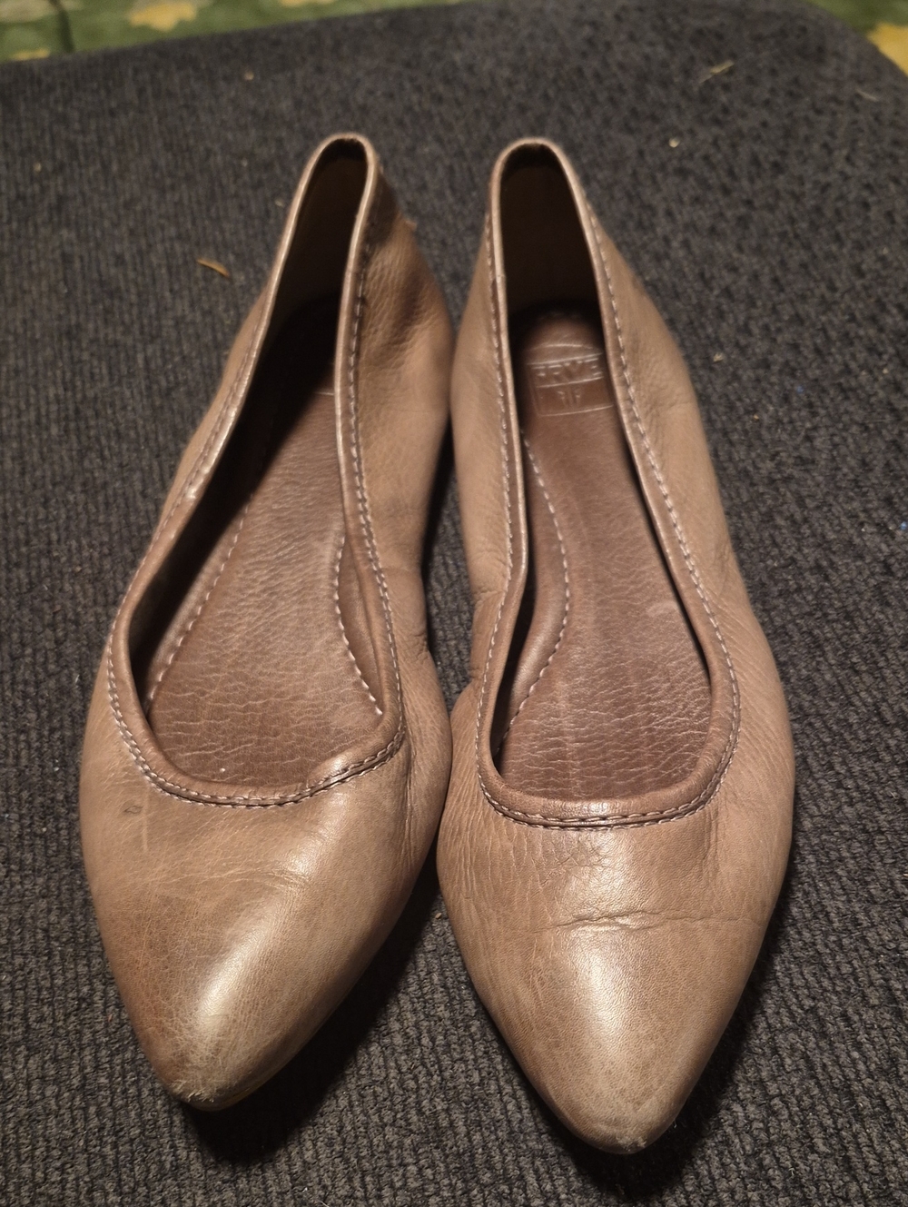 Frye Women's Pointed-Toe Flats in Taupe Brown